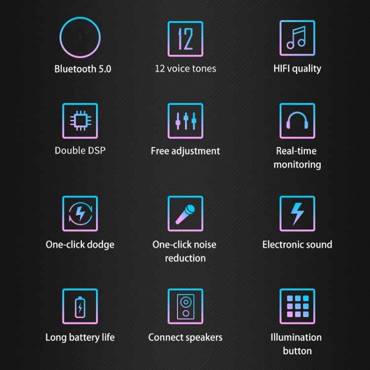 NC-A1 Bluetooth 5.0 Sound Card 12 Kinds Of Sound Effects Support Real-Time Monitoring