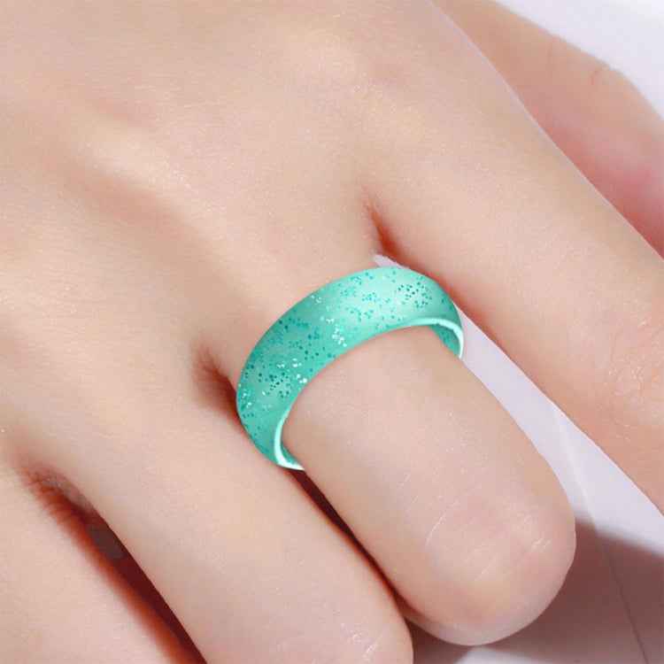 SH100 5.7mm Wide Silicone Ring Glitter Couple Ring