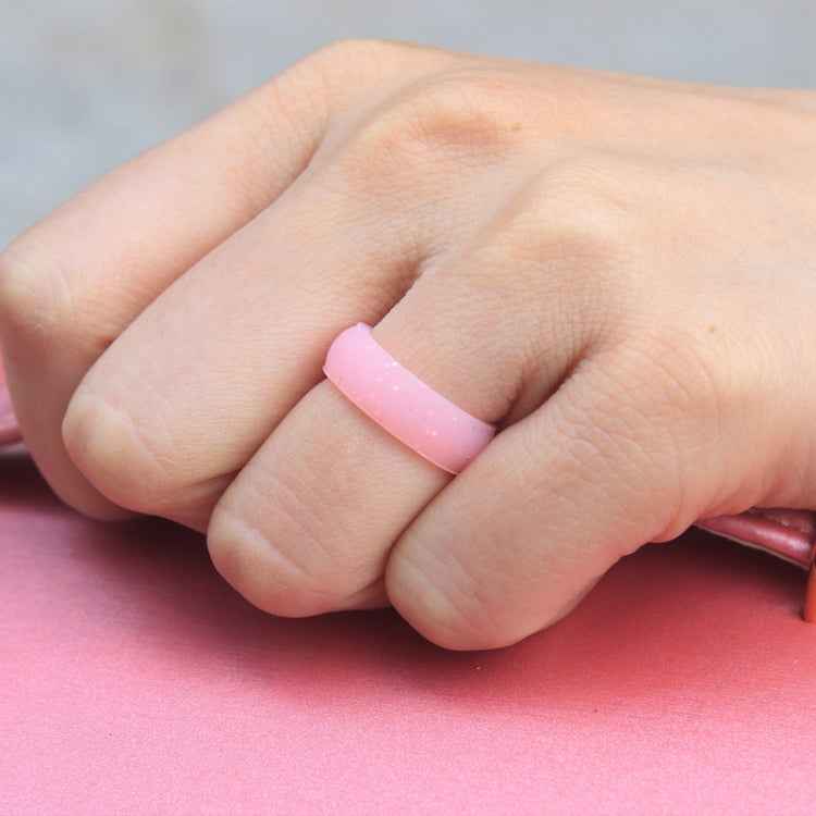 SH100 5.7mm Wide Silicone Ring Glitter Couple Ring