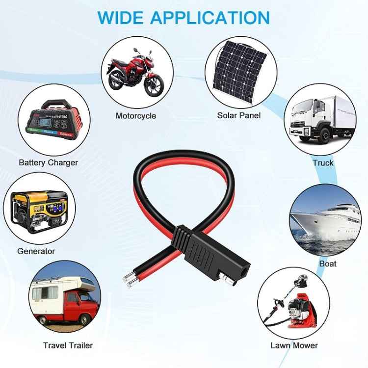 2pcs 20A Solar Car Battery SAE Power Extension Cable