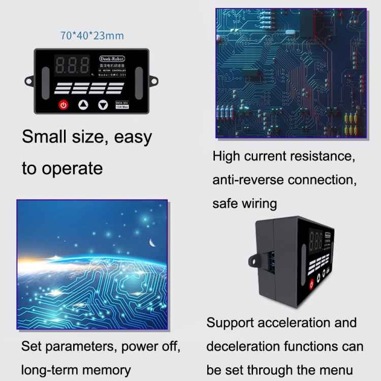 Deek-Robot DMC-331 PWM DC Motor Speed Controller Wide Voltage DC8-55V Speed Regulator