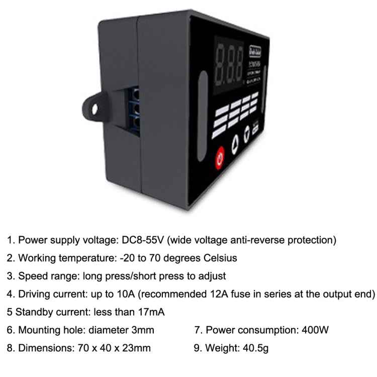 Deek-Robot DMC-331 PWM DC Motor Speed Controller Wide Voltage DC8-55V Speed Regulator