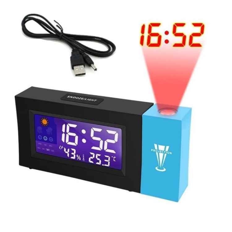 8290 Electronic Colour Screen Weather Clock Weather Forecast Projection Clock Rotatable Digital Clock