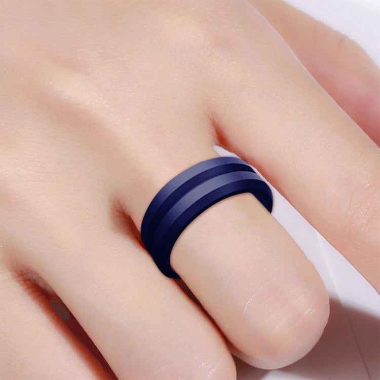 SiR053 V Shaped Grooved Edge Silicone Ring Outdoor Sports Couple Ring, No.7, No.8, No.9, No.10, No.11, No.12