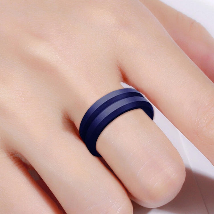 SiR053 V Shaped Grooved Edge Silicone Ring Outdoor Sports Couple Ring, No.7, No.8, No.9, No.10, No.11, No.12
