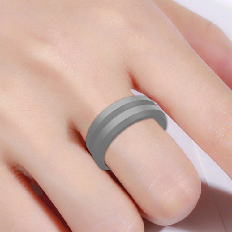 SiR053 V Shaped Grooved Edge Silicone Ring Outdoor Sports Couple Ring, No.7, No.8, No.9, No.10, No.11, No.12