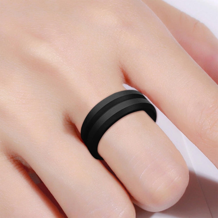 SiR053 V Shaped Grooved Edge Silicone Ring Outdoor Sports Couple Ring, No.13, No.14