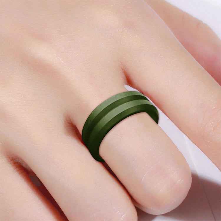 SiR053 V Shaped Grooved Edge Silicone Ring Outdoor Sports Couple Ring, No.13, No.14