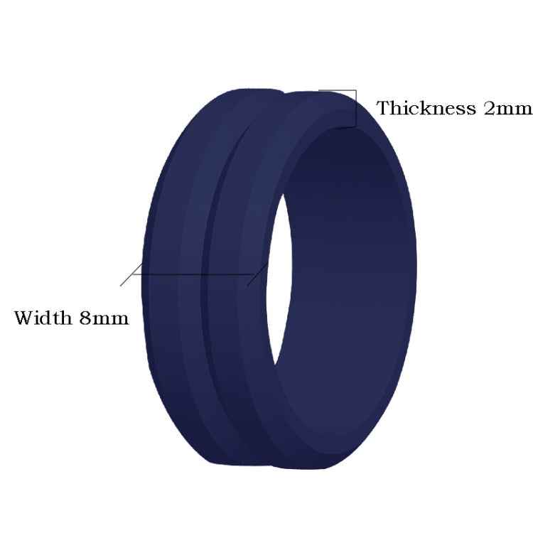 SiR053 V Shaped Grooved Edge Silicone Ring Outdoor Sports Couple Ring, No.13, No.14
