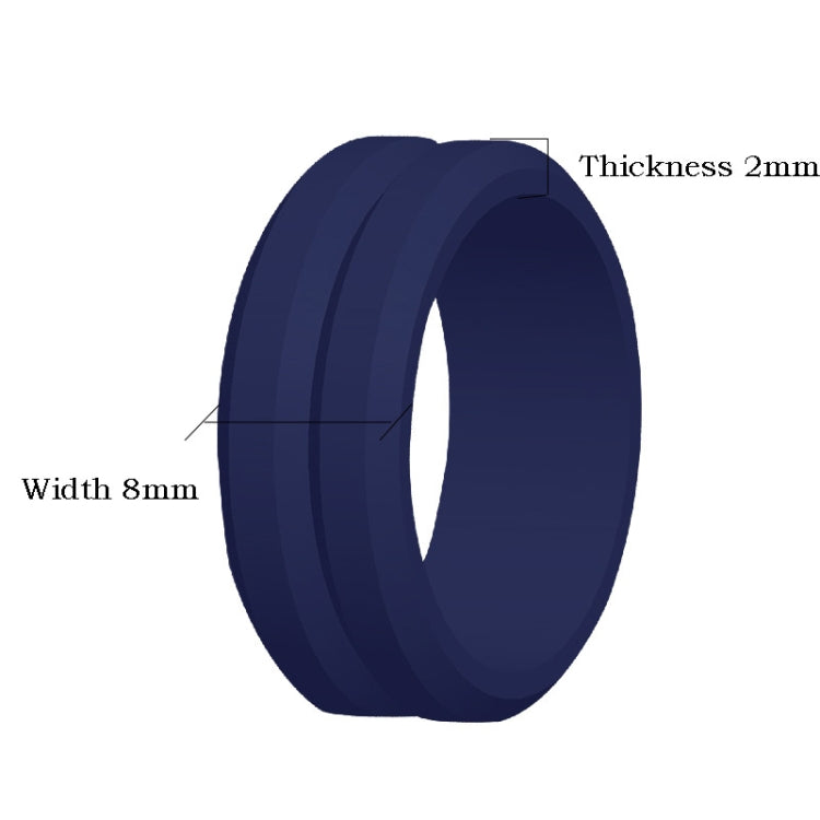 SiR053 V Shaped Grooved Edge Silicone Ring Outdoor Sports Couple Ring, No.13, No.14