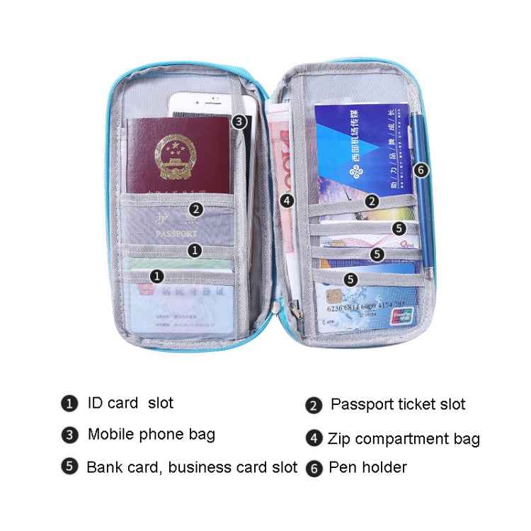 Travel Storage Passport Document Bag Multifunctional Ticket Holder Card Holder
