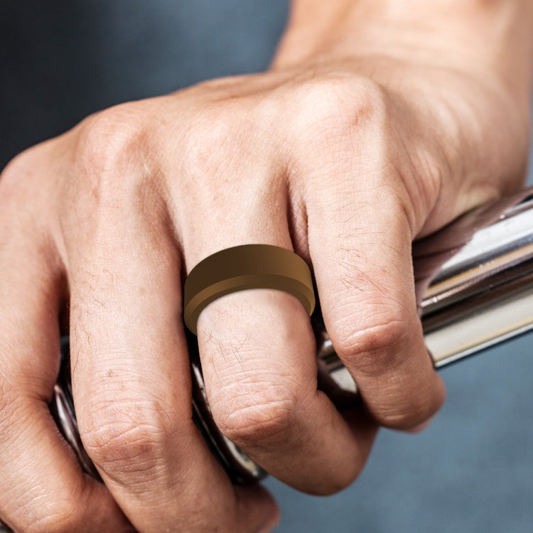 SIR062 8MM Wide Bevel Silicone Ring Sports Ring