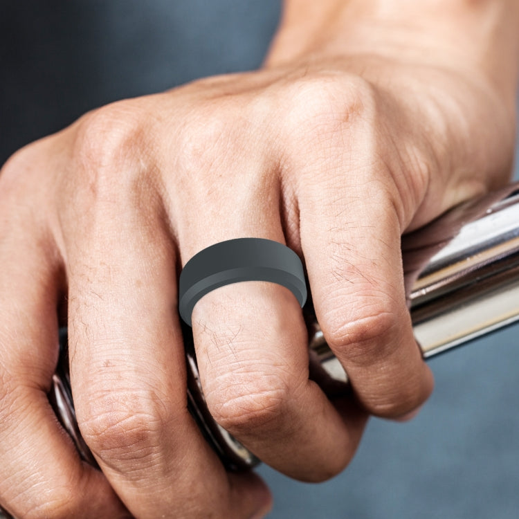 SIR062 8MM Wide Bevel Silicone Ring Sports Ring