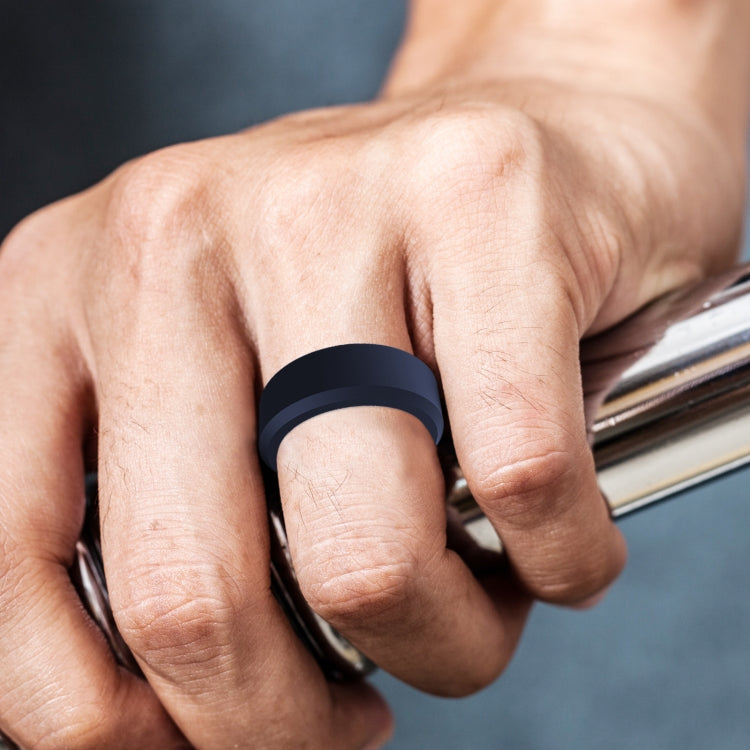 SIR062 8MM Wide Bevel Silicone Ring Sports Ring