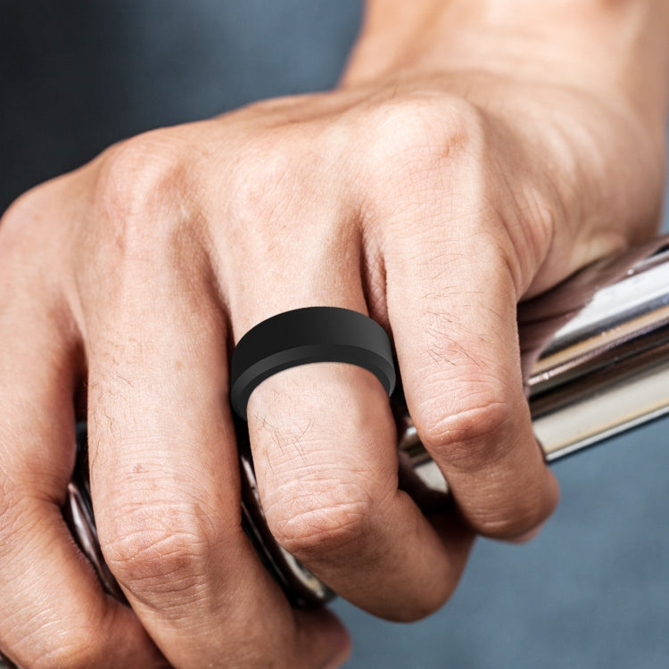 SIR062 8MM Wide Bevel Silicone Ring Sports Ring