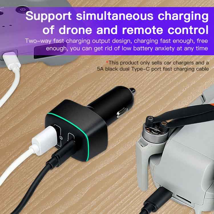 For DJI Mavic 3/Mini 2 RCSTQ 100W 2 In 1 Car Charger