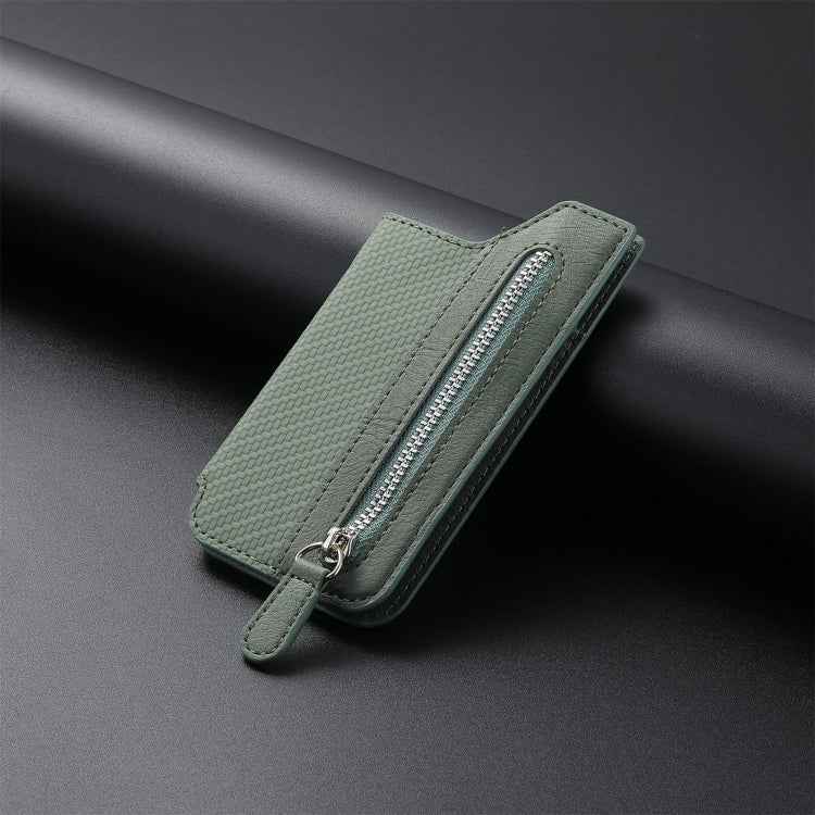Phone ID Card Holder PU Leather Flap Zipper Wallet Card Holder Bag Adhesive Case