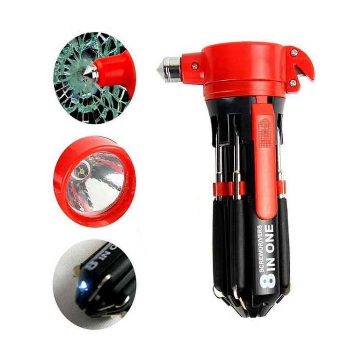 Multifunctional Car Safety Hammer with Screwdriver Flashlight