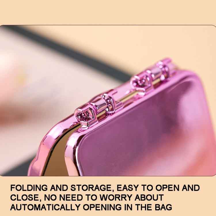 Desktop Mini Electroplating Makeup Double-sided Mirror For Ladies