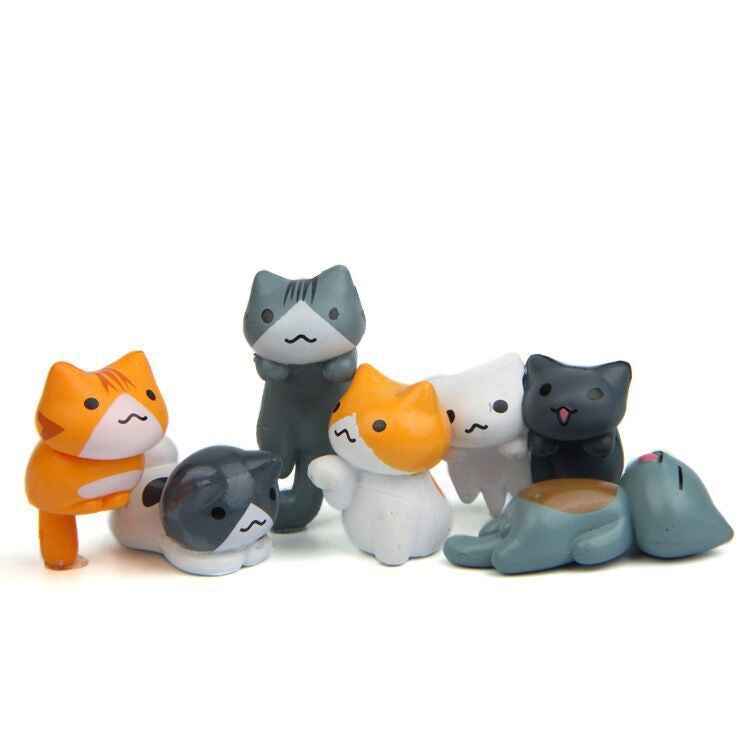 6pcs/set Cat Cartoon Key Chain Car Key Ring Couple Bag Pendant