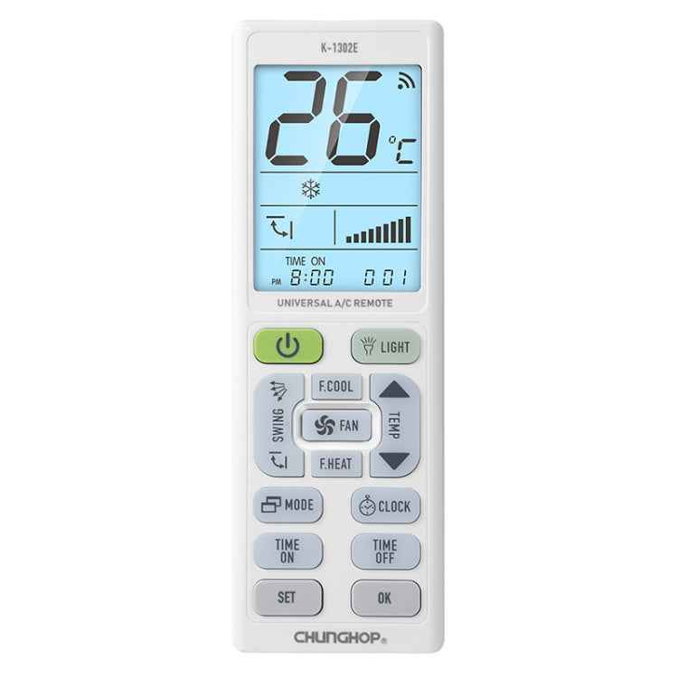CHUNGHOP K-1302E Night Light Large Screen Battery Universal Air Conditioner Remote Control