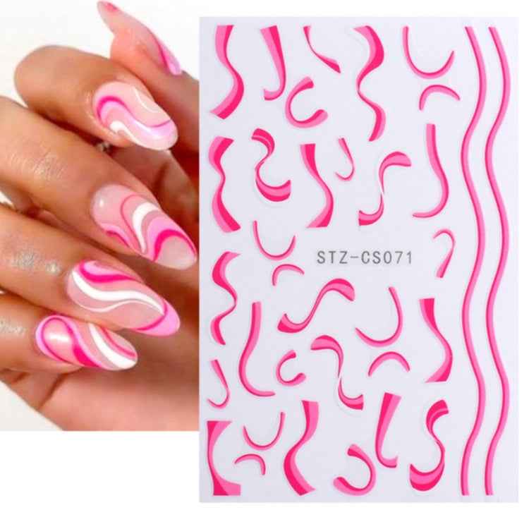 French Style Manicure Sticker Pop Stripe Line Nail Sticker