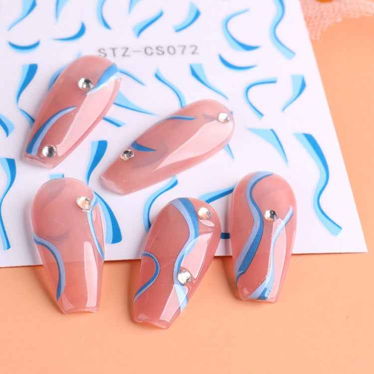 French Style Manicure Sticker Pop Stripe Line Nail Sticker