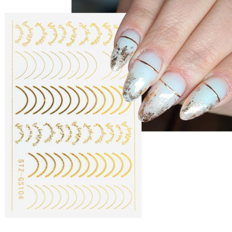 Gold Silver Manicure Stickers Imitation Metal Line Adhesive Nail Stickers, Stz-GS104 Rose Gold, Stz-GS104 Gold, Stz-GS004 Rose Gold, Stz-GS005 Rose Gold, Stz-GS011 Rose Gold, Stz-GS104 Silver, Stz-C032, Stz-C033