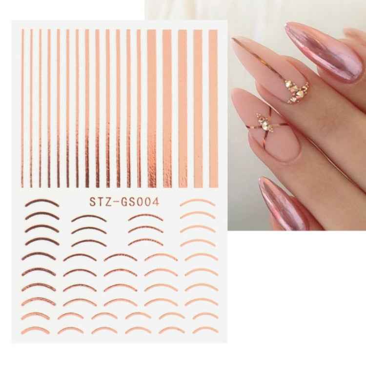 Gold Silver Manicure Stickers Imitation Metal Line Adhesive Nail Stickers
