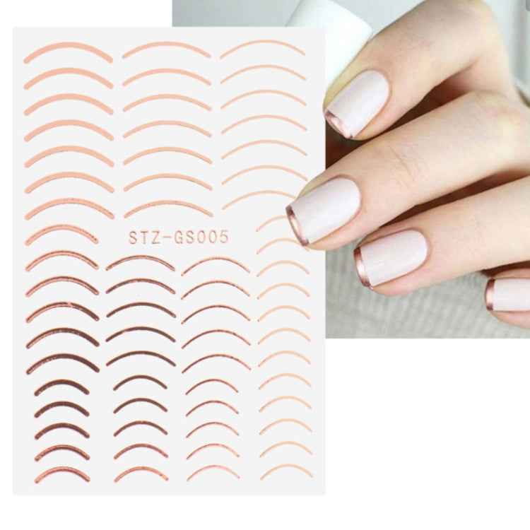 Gold Silver Manicure Stickers Imitation Metal Line Adhesive Nail Stickers, Stz-GS104 Rose Gold, Stz-GS104 Gold, Stz-GS004 Rose Gold, Stz-GS005 Rose Gold, Stz-GS011 Rose Gold, Stz-GS104 Silver, Stz-C032, Stz-C033
