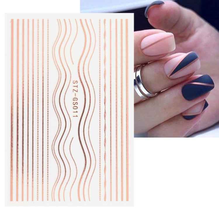 Gold Silver Manicure Stickers Imitation Metal Line Adhesive Nail Stickers