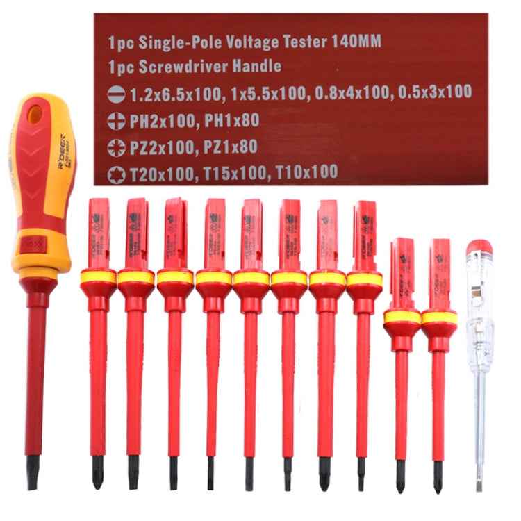RDEER VDE-9913 13 In 1 Insulated Screwdriver Set Screwdriver Electrician Tools