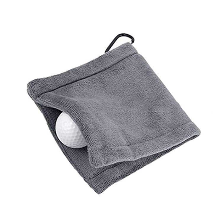 Microfiber Fleece Lining GOLF Ball Cleaning Towel with Carabiner Hook, Cleaning Towel Grey, Cleaning Towel Black