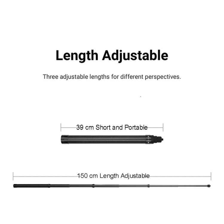 Carbon Fiber Extended Monopod Invisible Selfie Stick For Insta360 / DJI Action / GoPro / Xiao Yi Sports Camera, 1.5m, 3m, 5m