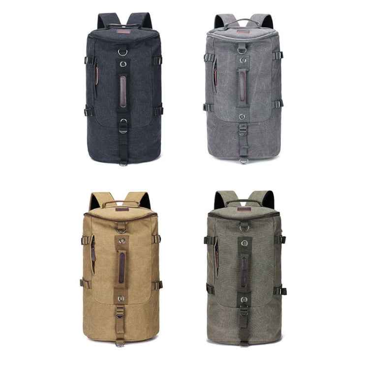 Outdoor Travel Man Canvas Double Shoulder Backpack Student Schoolbag