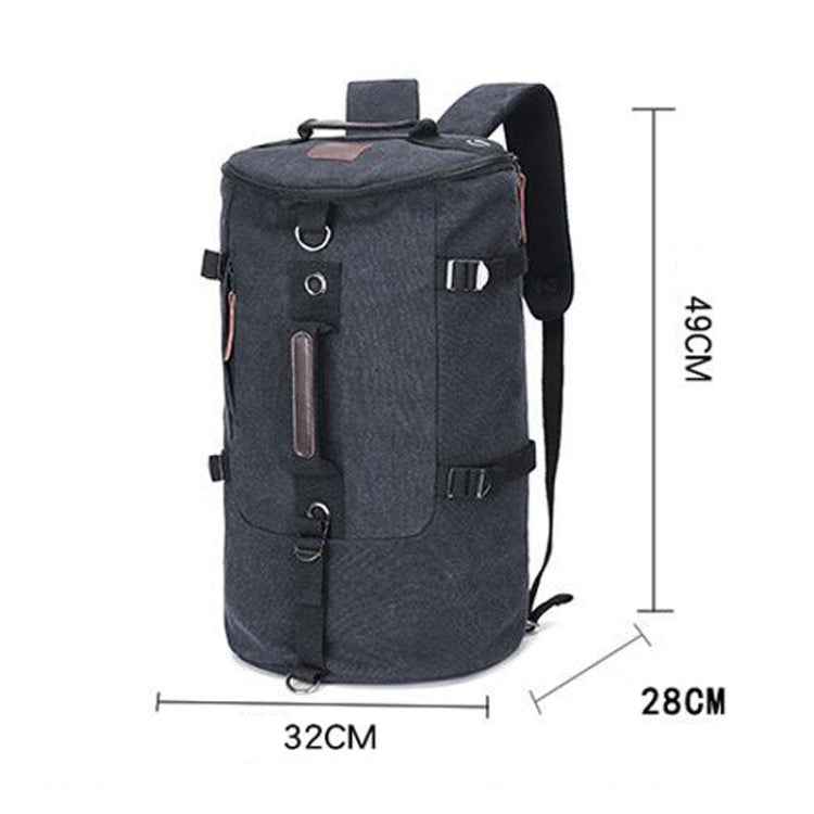 Outdoor Travel Man Canvas Double Shoulder Backpack Student Schoolbag