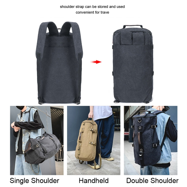 Outdoor Travel Man Canvas Double Shoulder Backpack Student Schoolbag