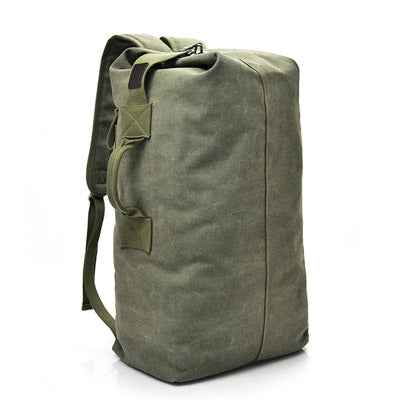 FM308 Large Capacity Outdoor Travel Man Canvas Double Shoulder Backpack Student Schoolbag, Large Green, Small Khaki, Small Black, Small Green, Large Khaki, Large Black