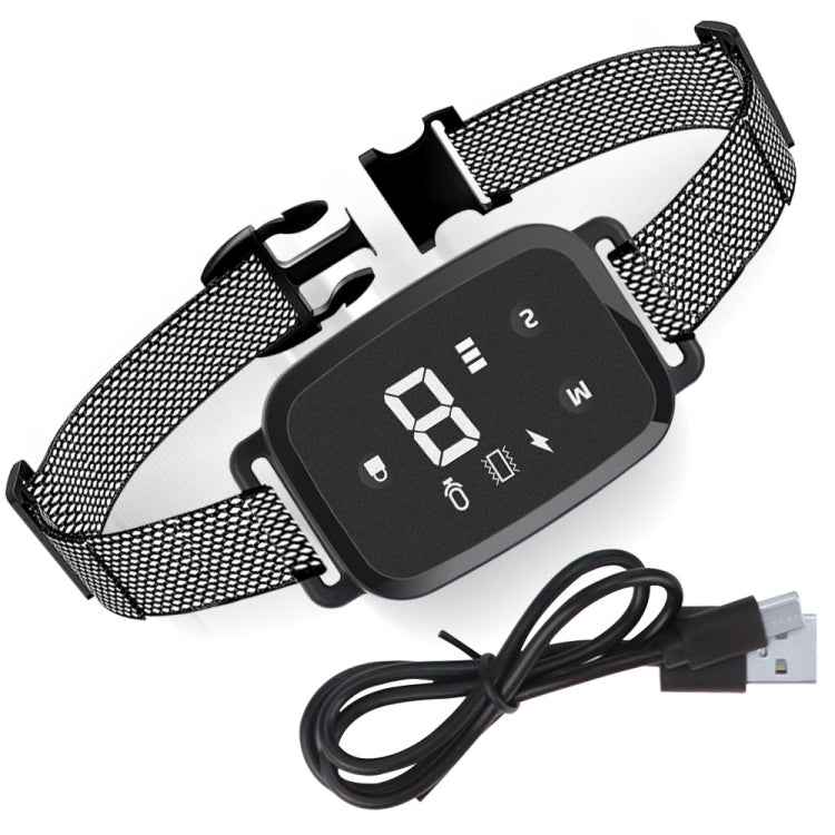 PT221 Intelligent Automatic Electric Strike Collar Touch Digital Display Rechargeable Waterproof Dog Trainer Stop Barker, 3 Training Modes