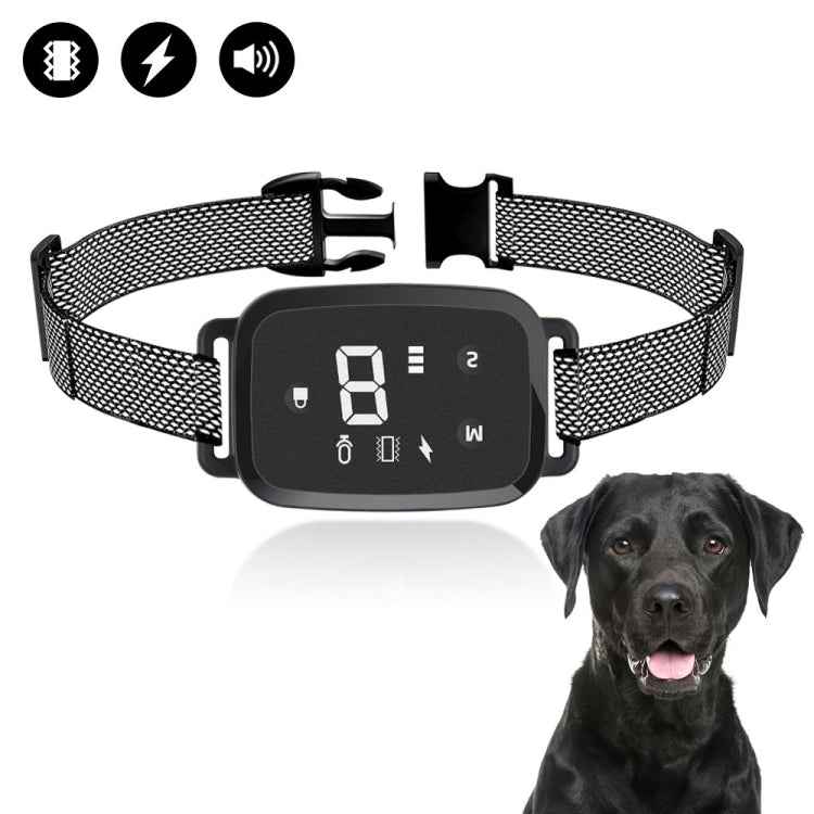 PT221 Intelligent Automatic Electric Strike Collar Touch Digital Display Rechargeable Waterproof Dog Trainer Stop Barker, 3 Training Modes