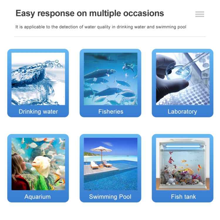 50pcs PH075 6 In 1 Residual Chlorine PH Water Quality Detector PH Test Paper, Package Random Delivery