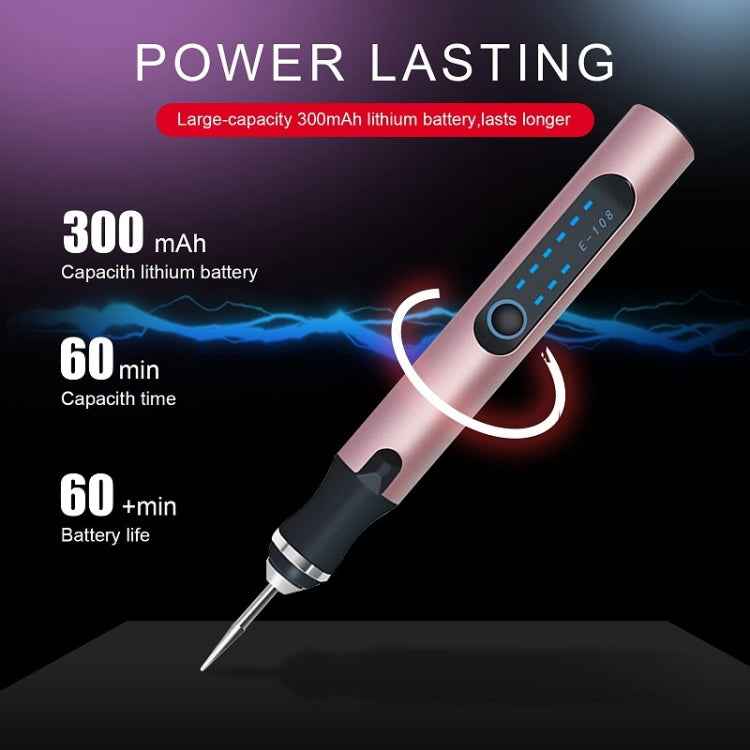 E108 59pcs/set Wireless Portable USB Rechargeable Mini Electric Drill Pen, Silver, Rose Gold