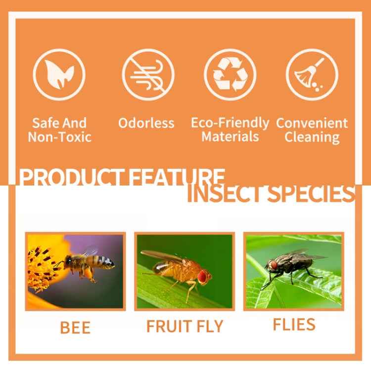 SJZ060 2pcs/set Pumpkin Shaped Fruit Fly Traps Fruit Fly Trap Bee Trap