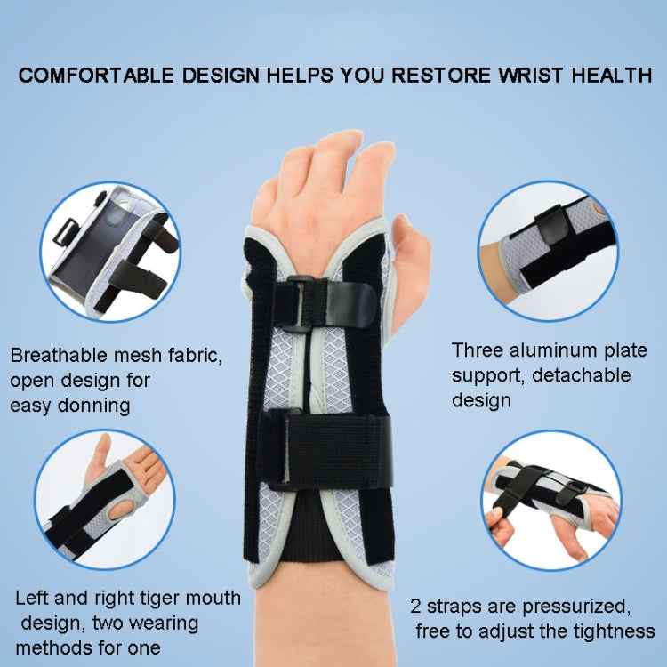 Breathable Wrist Support Splint Wrist Brace Protector Band Arthritis Carpal Tunnel Hand Sprain Tendinitis Wristband, 3 aluminum plates