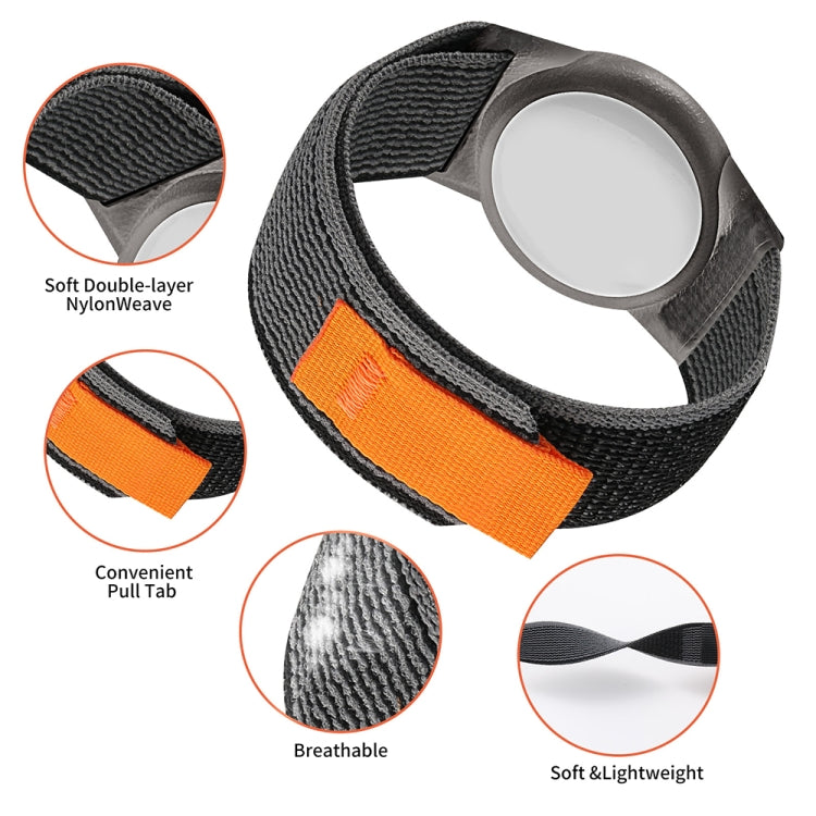 For AirTag 2nd Gen / AirTag 1st Gen Nylon Strap Wristband Anti-lost Tracker Protective Case