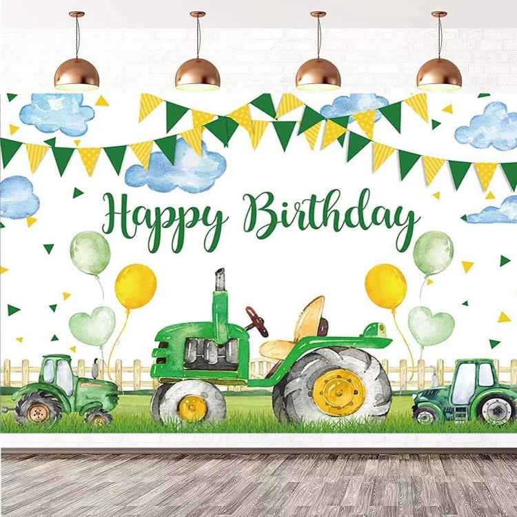 Farm Tractor Photography Backdrop Cloth Birthday Party Decoration Supplies, 150x100cm, 150x210cm, 180x110cm, 180x240cm, 180x270cm