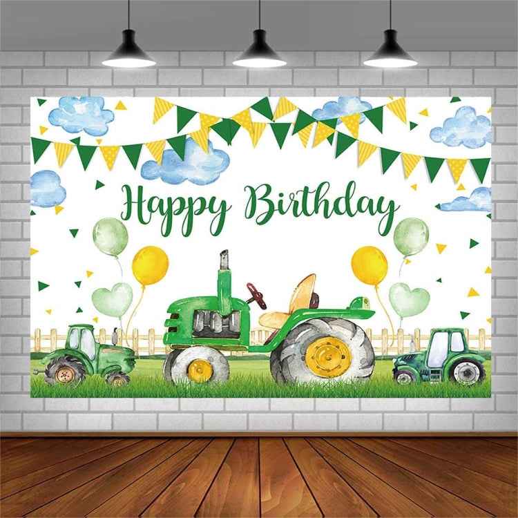Farm Tractor Photography Backdrop Cloth Birthday Party Decoration Supplies, 150x100cm, 150x210cm, 180x110cm, 180x240cm, 180x270cm