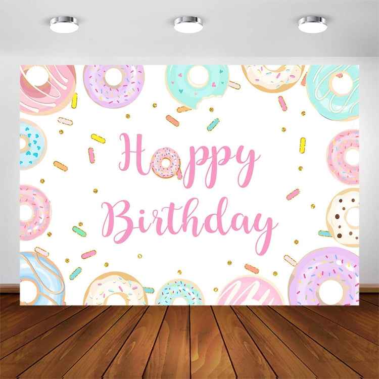 Donut Cartoon Children Birthday Background Cloth