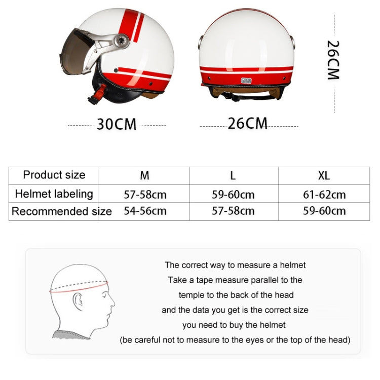 GXT Electric Vehicle Half Cover Helmet Four Seasons Retro Helmet, M, L, XL