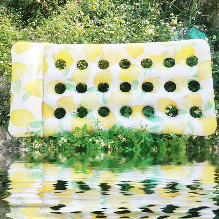 Inflatable Lemon Float Row Hole Water Bed Lounge Chair, 172 x 80cm Lemon